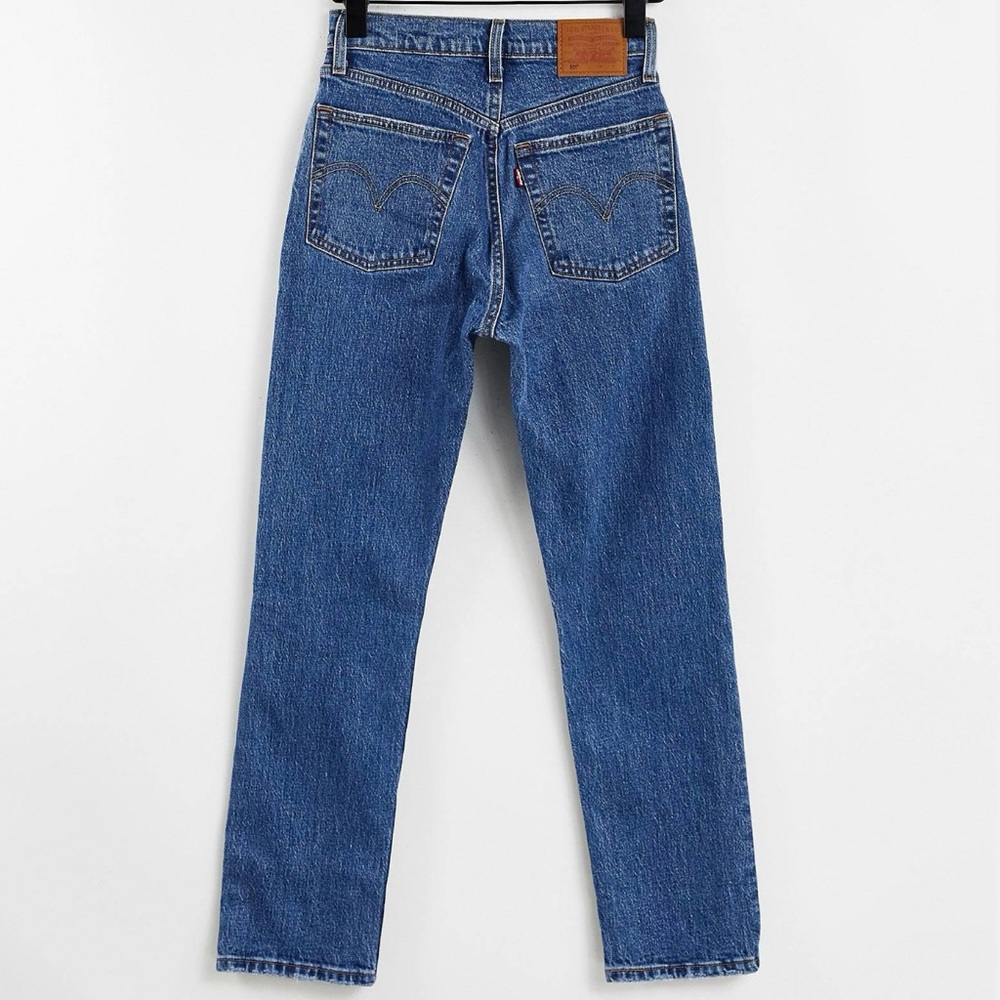 Levi's 501 high rise straight leg crop jeans in indigo